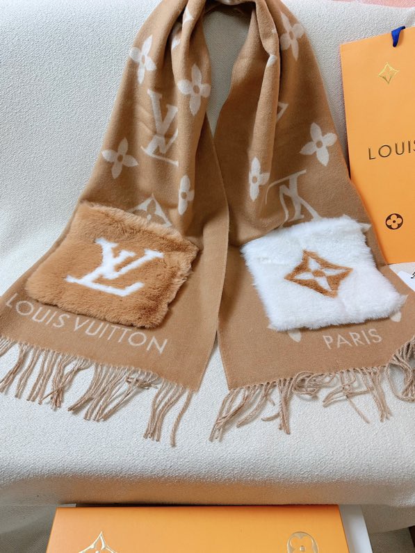 LV Fur double-sided cashmere Scarves